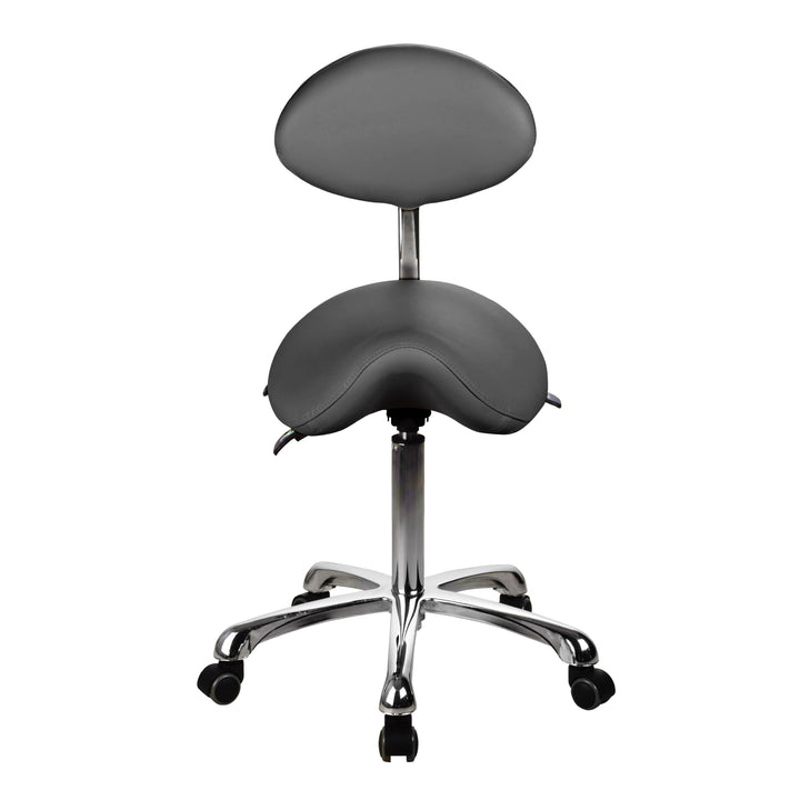 Esthetician Saddle Stool with Backrest