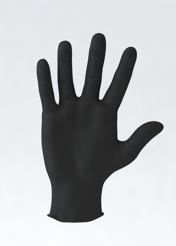 Ventyv Black Stallion Nitrile Powder-Free Plus 3.5 Black Exam Gloves, X-Large, Box of 180