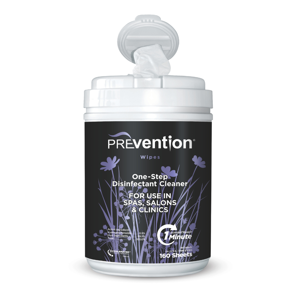 Prevention One-Step Disinfectant Cleaner Wipes, 160 ct, Case of 12