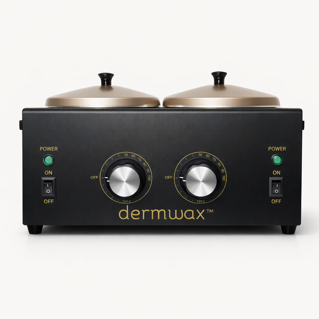Dermwax Double Wax Warmer, Black with Rose Gold Lid