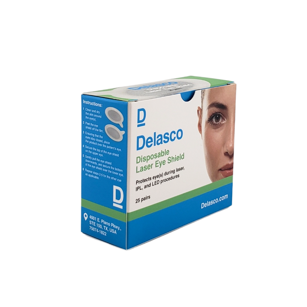 Delasco Laser Eye Shields - FDA Class 1 Eye Protection for Laser, IPL, and LED Procedures 25 Pairs