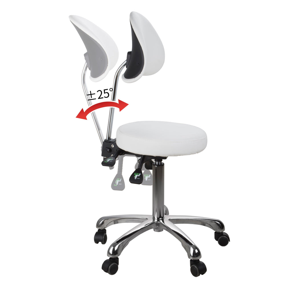 Esthetician Stool with Ergonomic Backrest