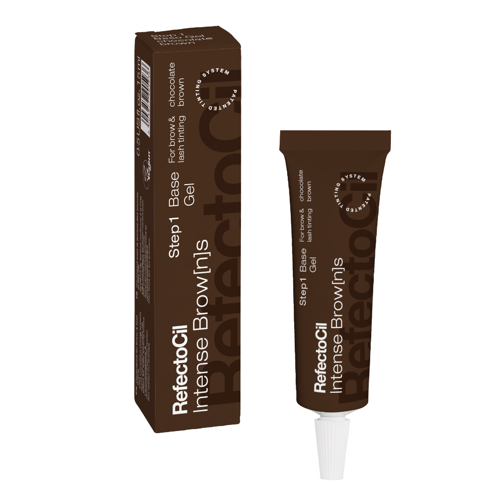 RefectoCil Intense Brow[n]s Base Gel - Chocolate Brown - For Natural Brunette Brows and Light Lashes / 0.5 oz.