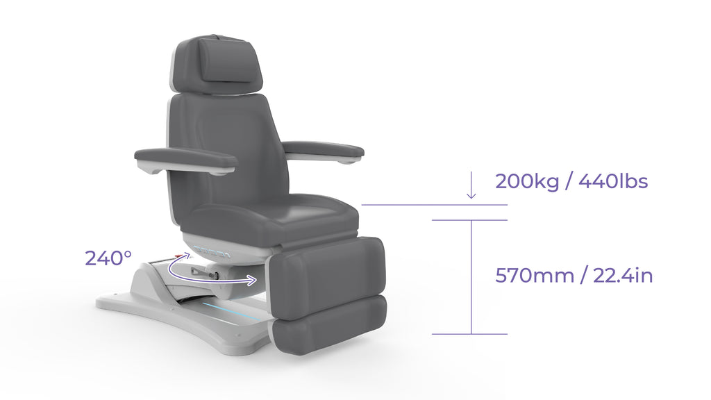 Silverfox Swivel Facial Bed with Handheld Remote