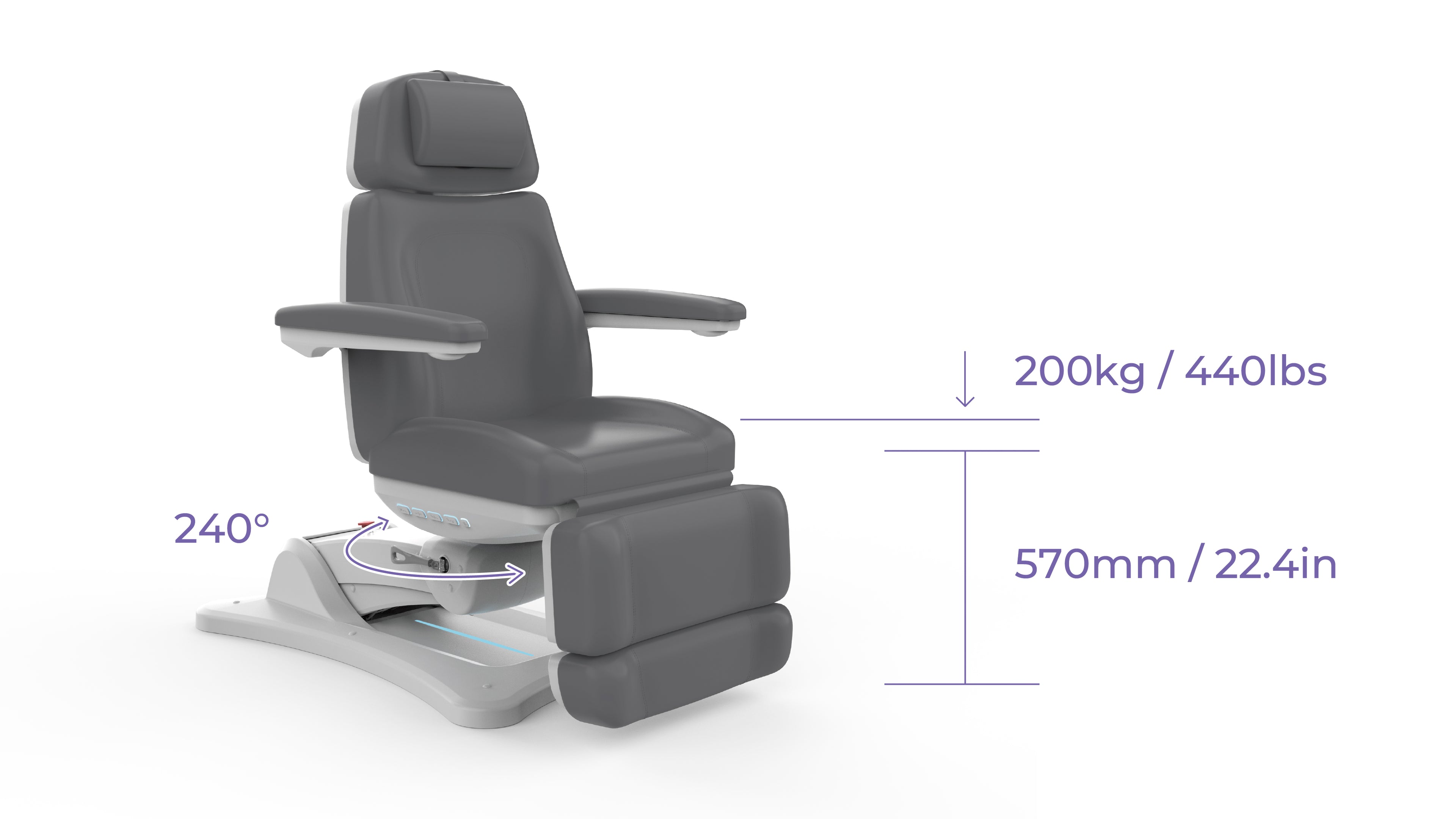 Silverfox Swivel Facial Bed with Handheld Remote
