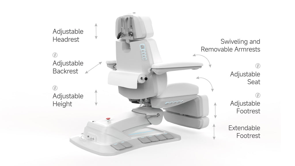 Silverfox Swivel Facial Bed with Handheld Remote and Foot Controls
