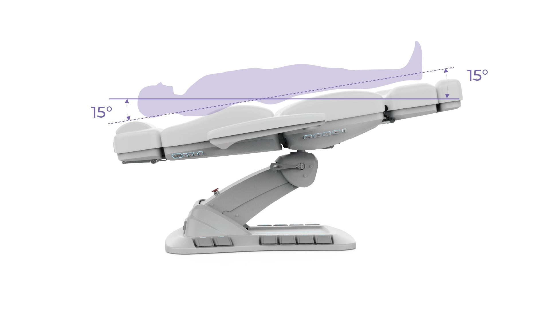 Silverfox Swivel Facial Bed with Handheld Remote and Foot Controls