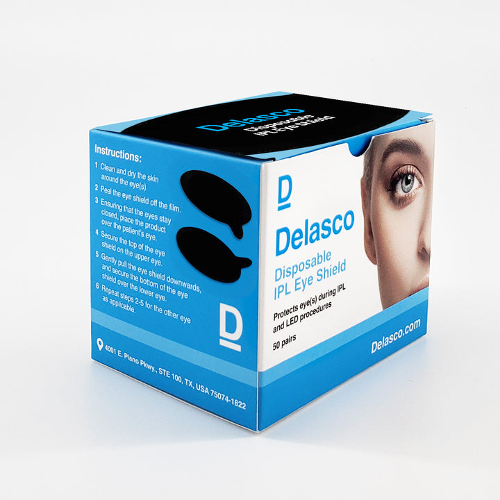 Delasco Black IPL Eye Shields - FDA Class 1 Eye Protection for IPL and LED Procedures 50 Pairs
