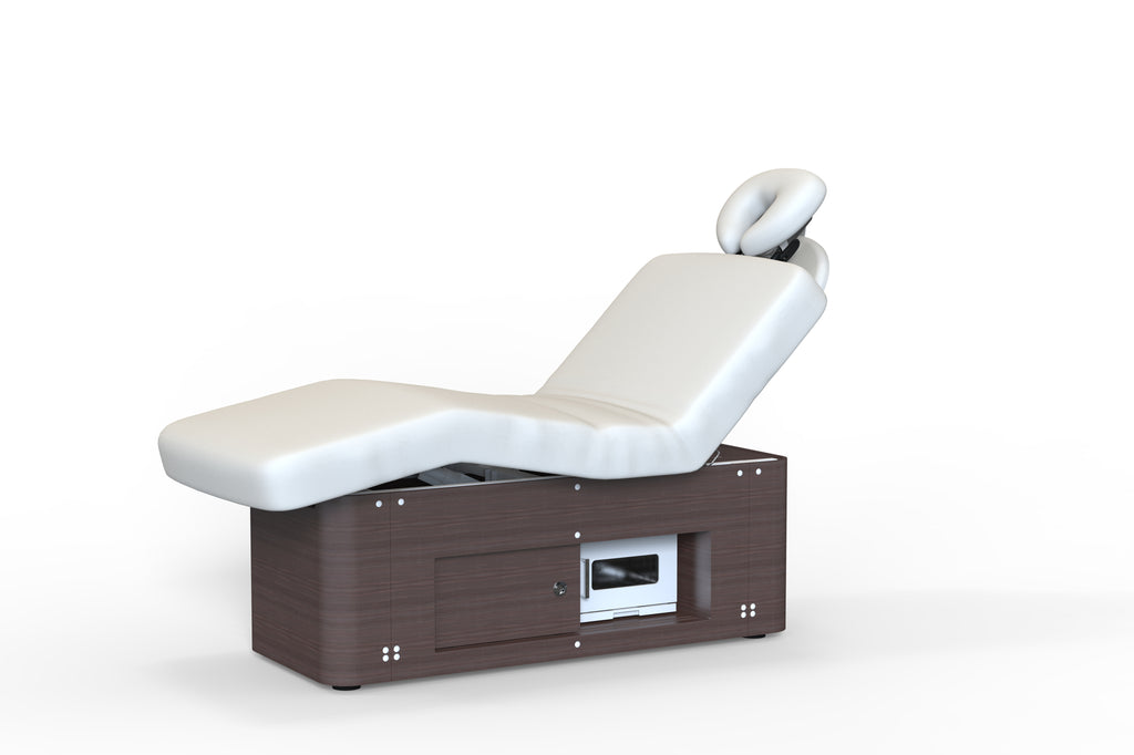 Silver Fox Electric Section Multi Purpose Massage Table, Light Grey, Teak