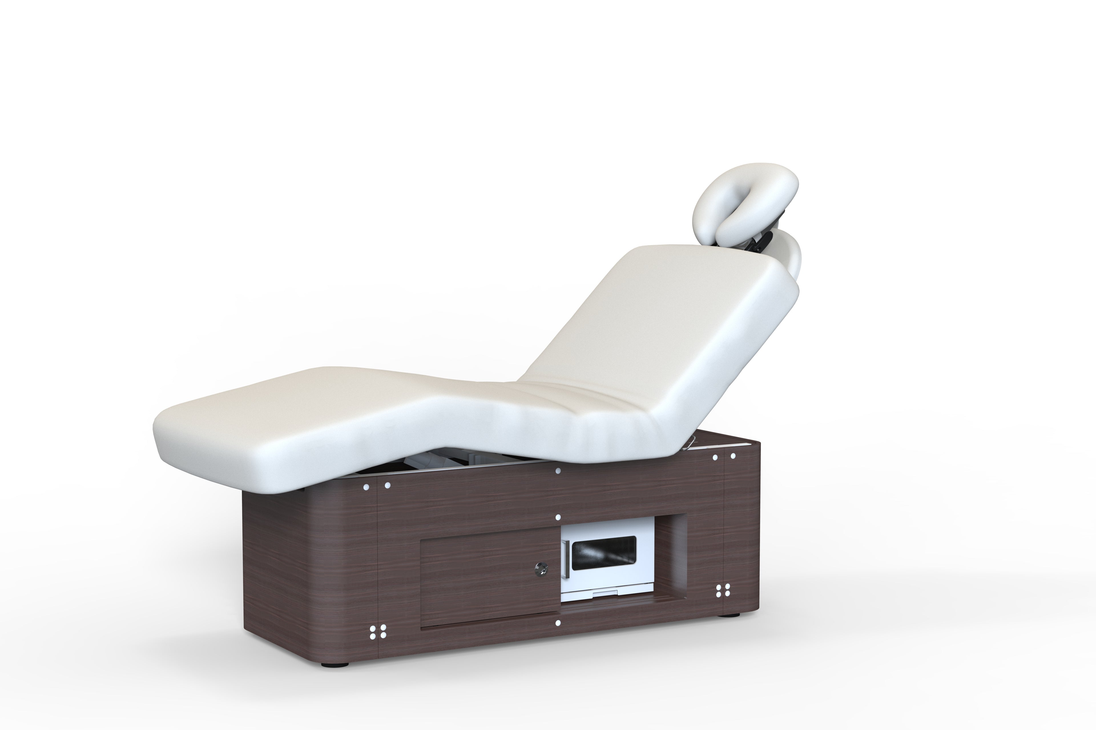 Silver Fox Electric Section Multi Purpose Massage Table, Light Grey, Teak