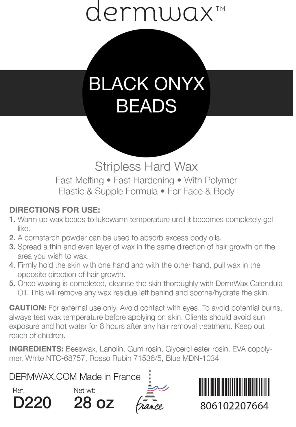 Dermwax Black Onyx Hard Wax Beads