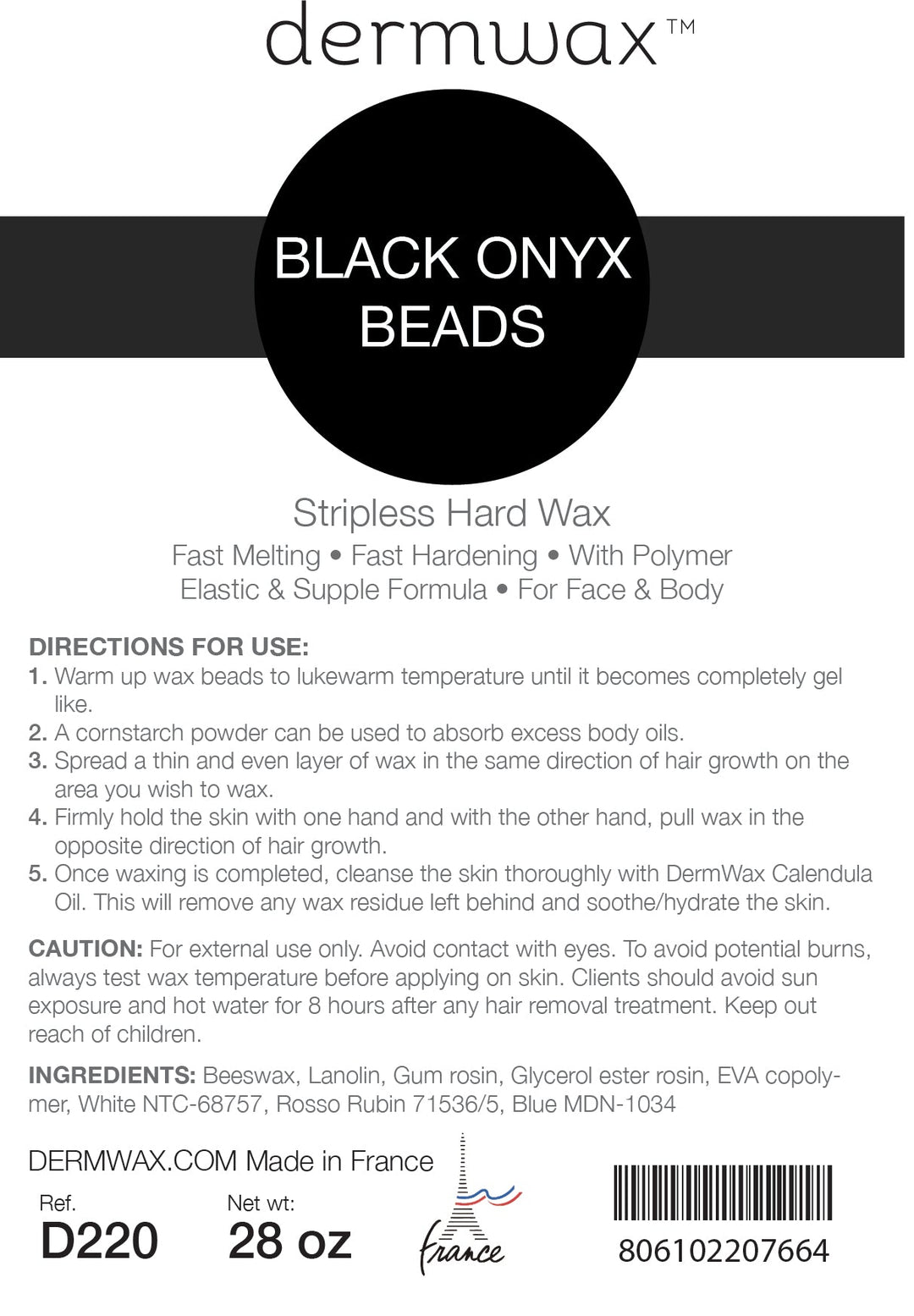 Dermwax Black Onyx Hard Wax Beads