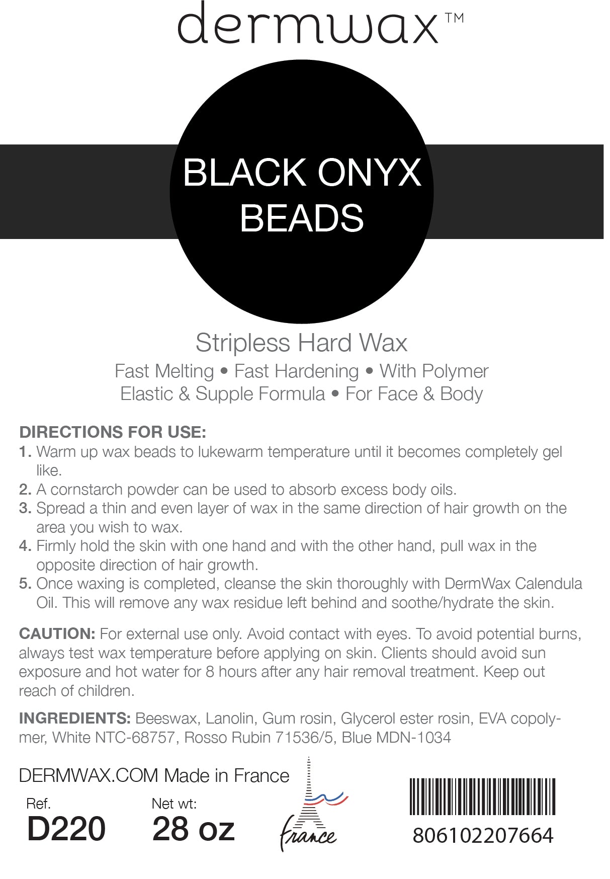 Dermwax Black Onyx Hard Wax Beads