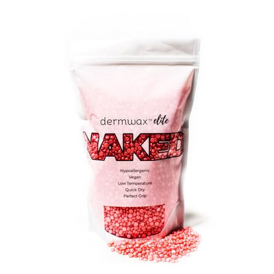 Dermwax Elite NAKED Shimmer Pink Professional Wax Beads - Front