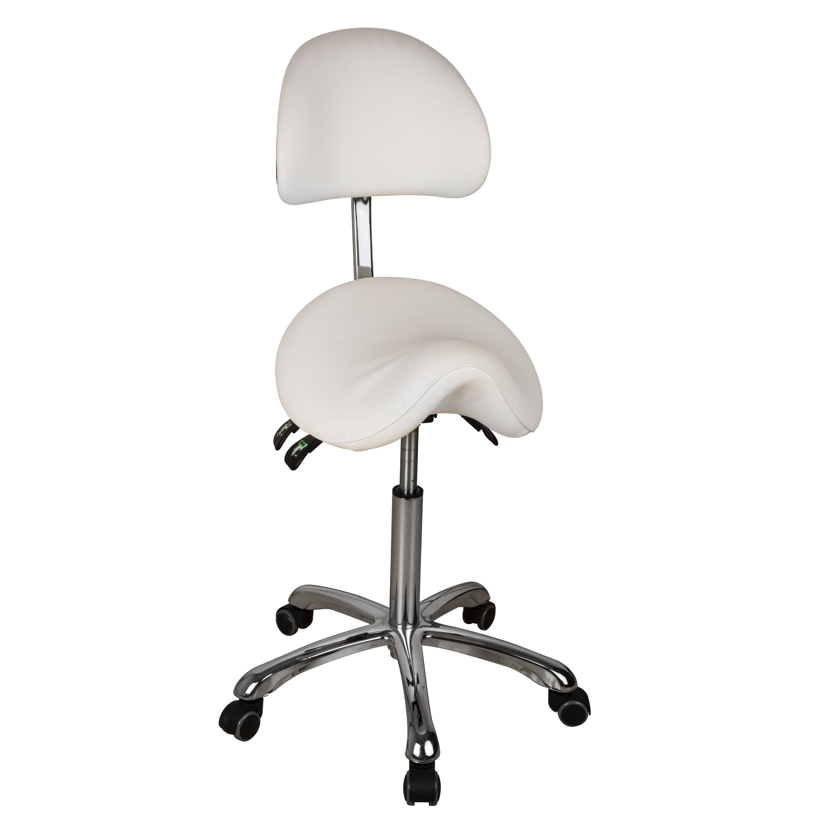 Esthetician Saddle Stool with Ergonomic Backrest