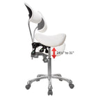 Esthetician Saddle Stool with Ergonomic Backrest