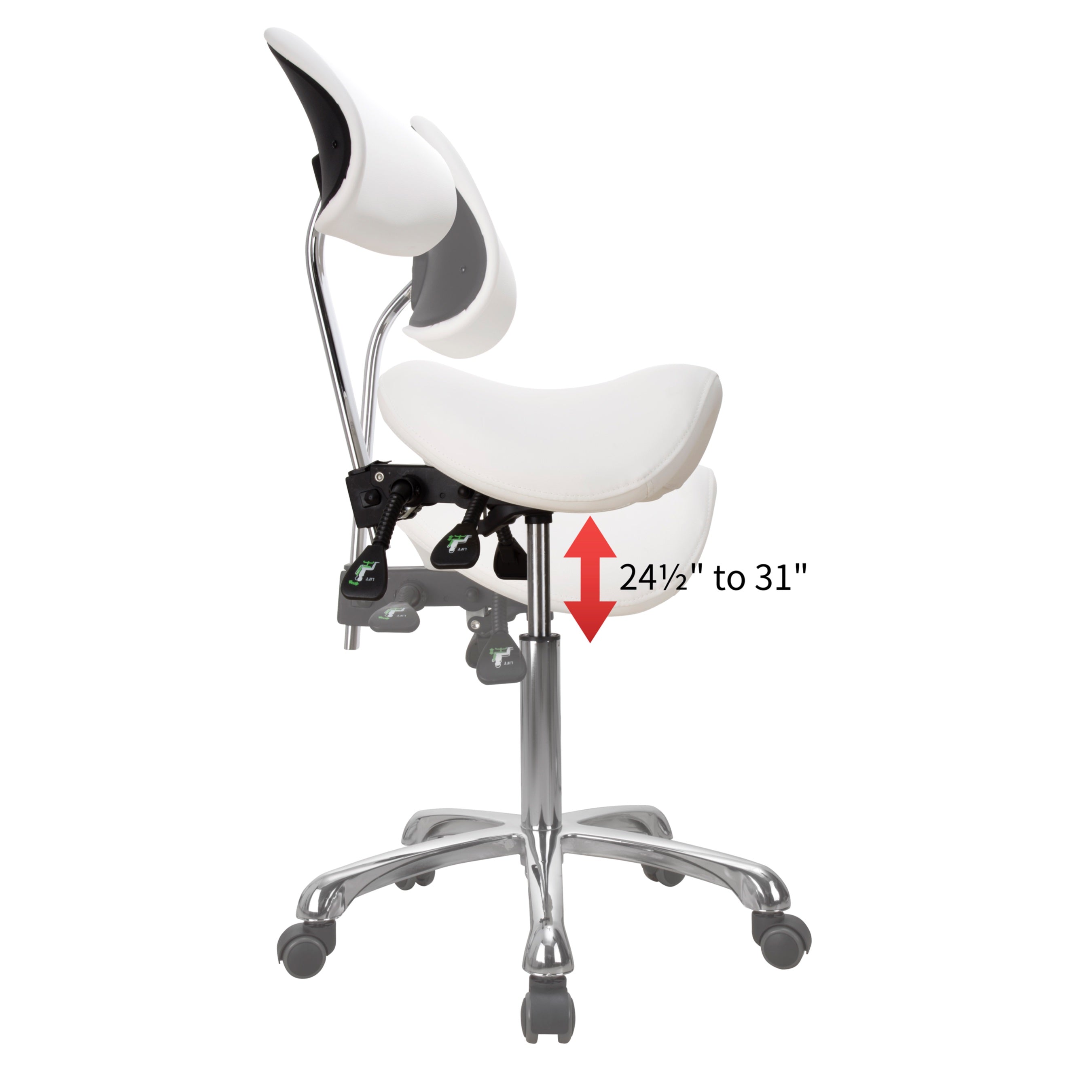 Esthetician Saddle Stool with Ergonomic Backrest