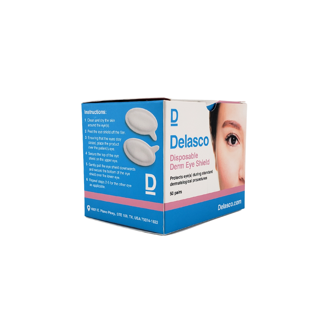Delasco Derm Eye Shields - FDA Class 1 Eye Protection for Standard Procedures 100/Box