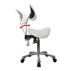Esthetician Saddle Stool with Ergonomic Backrest