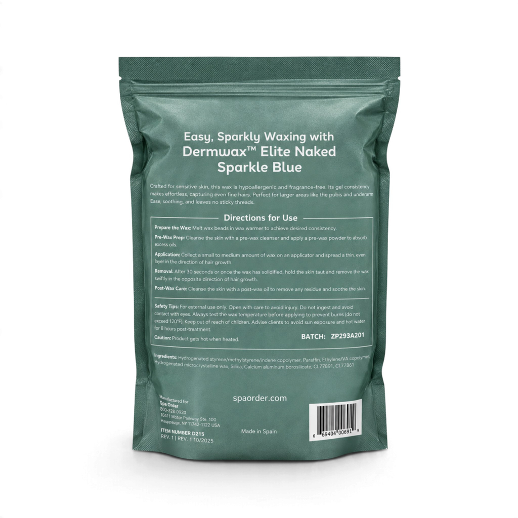 Dermwax Elite NAKED Sparkle Blue Hard Wax Beads