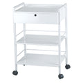 Silverfox Spa Trolley with Metal Frame Two Shelves and Locking Drawer