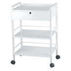 Silverfox Spa Trolley with Metal Frame Two Shelves and Locking Drawer