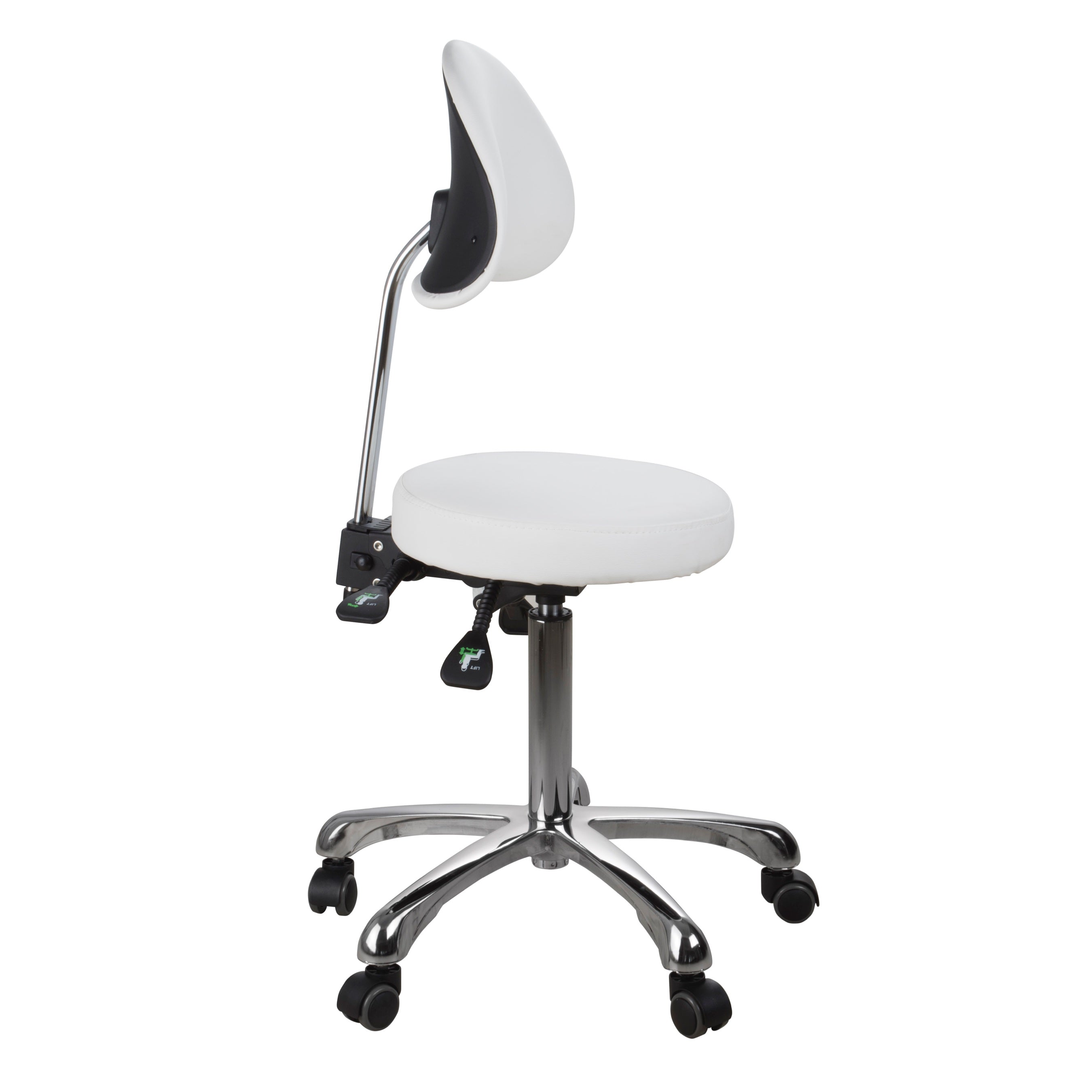Esthetician Stool with Ergonomic Backrest