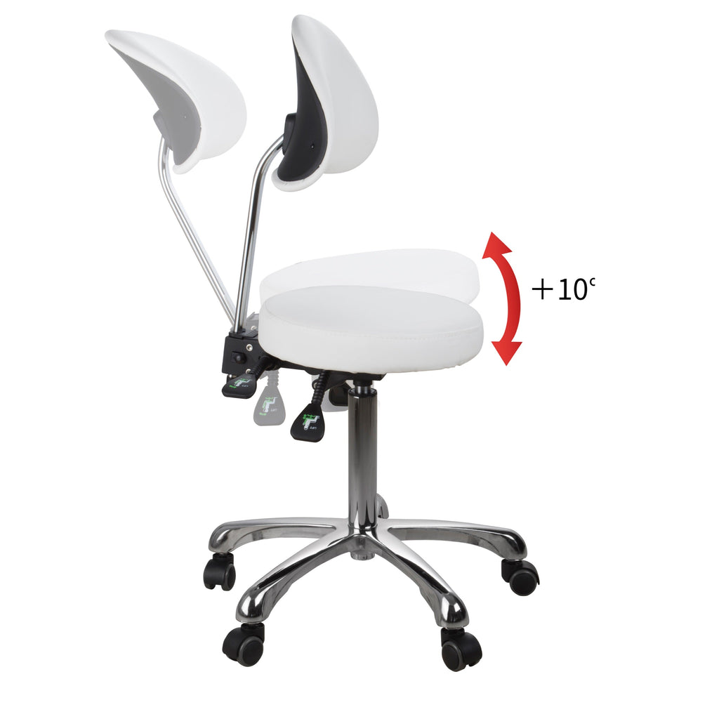 Esthetician Stool with Ergonomic Backrest