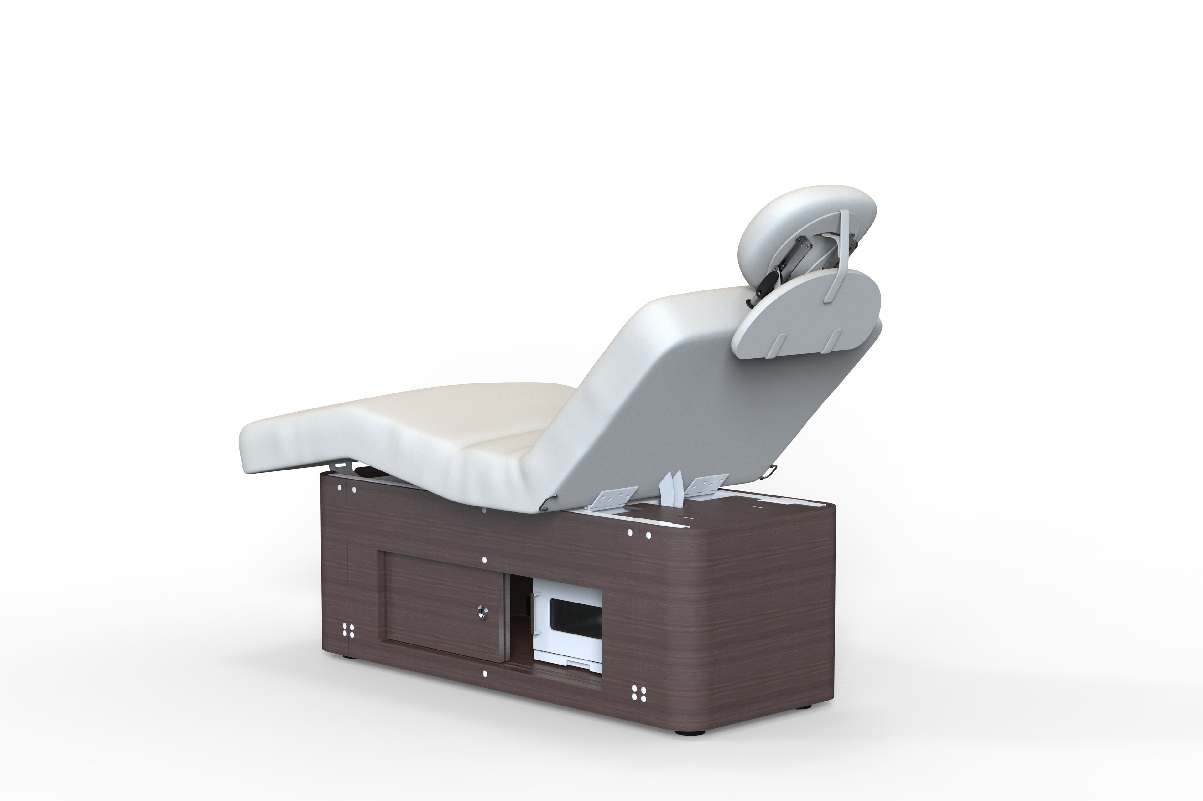 Silver Fox Electric Section Multi Purpose Massage Table, Light Grey, Teak