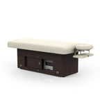 Silver Fox Electric Section Multi Purpose Massage Table, Light Beige, Black Walnut