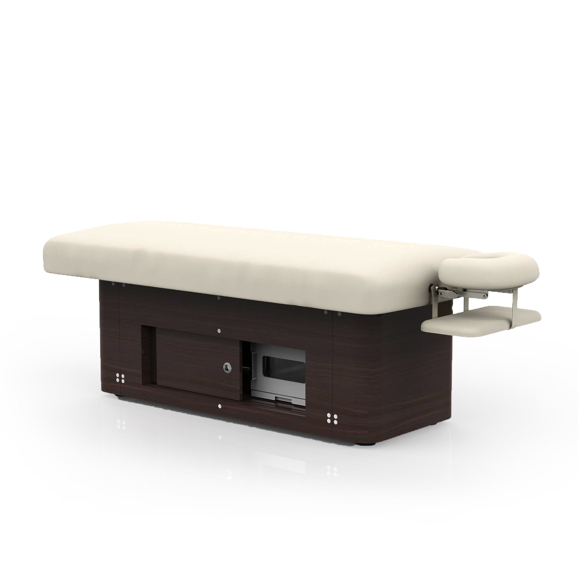 Silver Fox Electric Section Multi Purpose Massage Table, Light Beige, Black Walnut