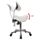 Esthetician Saddle Stool with Ergonomic Backrest