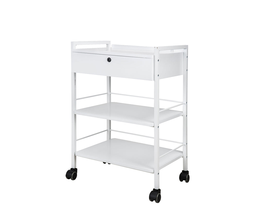 Silverfox Beauty Trolley 1019A for estheticians - 1 Locking Drawer and 2 shelves