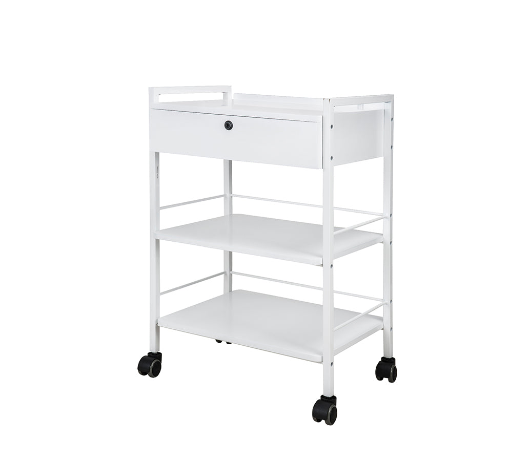 Silverfox Beauty Trolley 1019A for estheticians - 1 Locking Drawer and 2 shelves