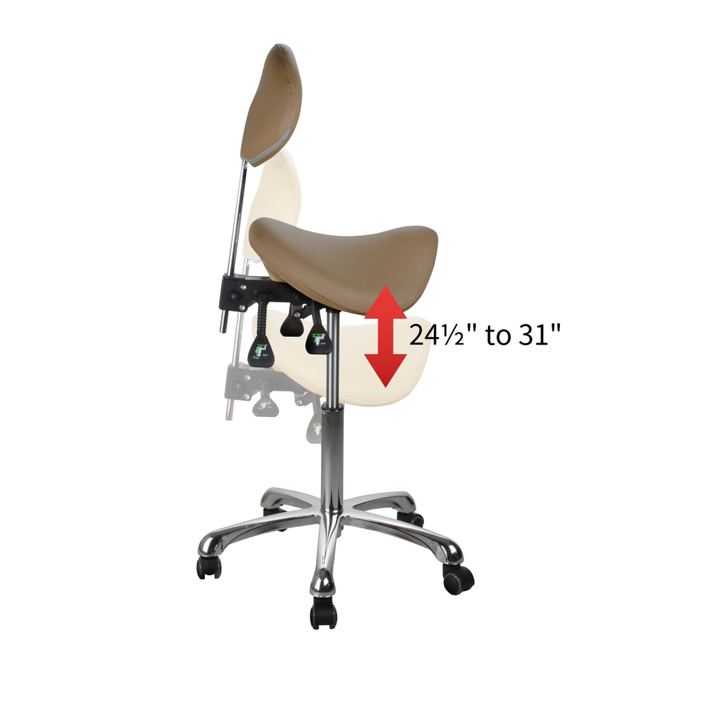 Esthetician Saddle Stool with Backrest