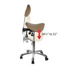 Esthetician Saddle Stool with Backrest