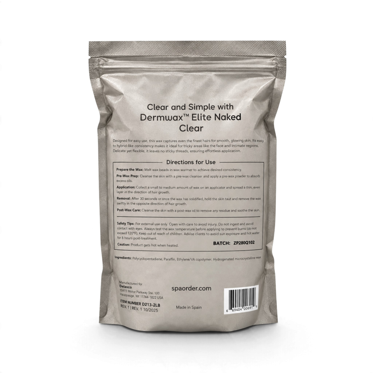 Dermwax Elite NAKED Clear Hard Wax Beads