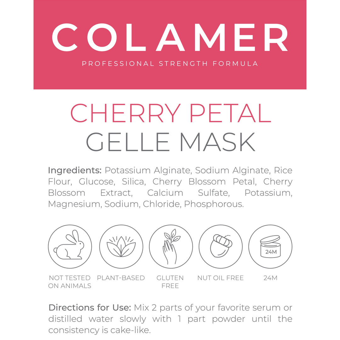 Cherry Petal Gelle Mask label with product information
