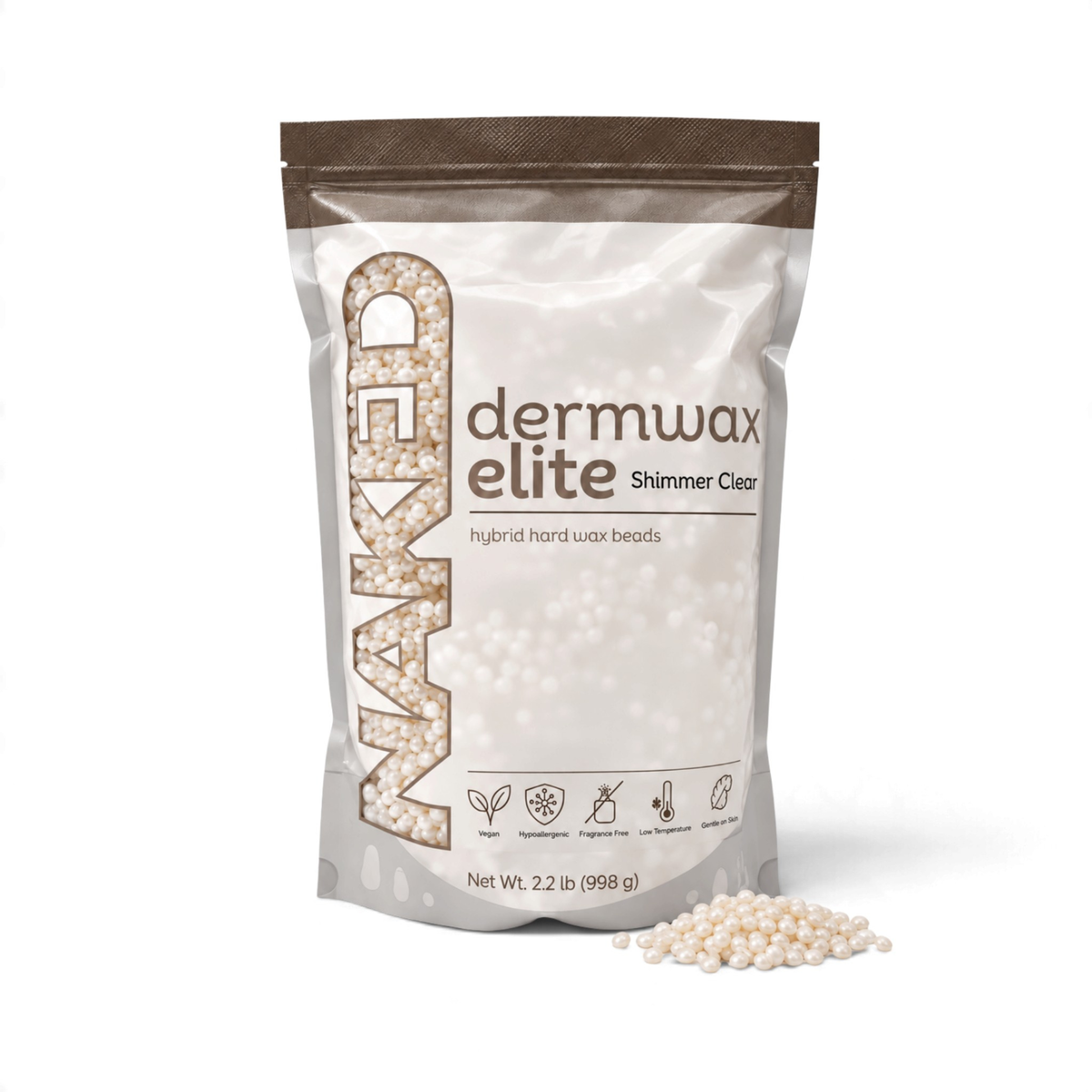 Dermwax Elite NAKED Shimmer Clear Hard Wax Beads