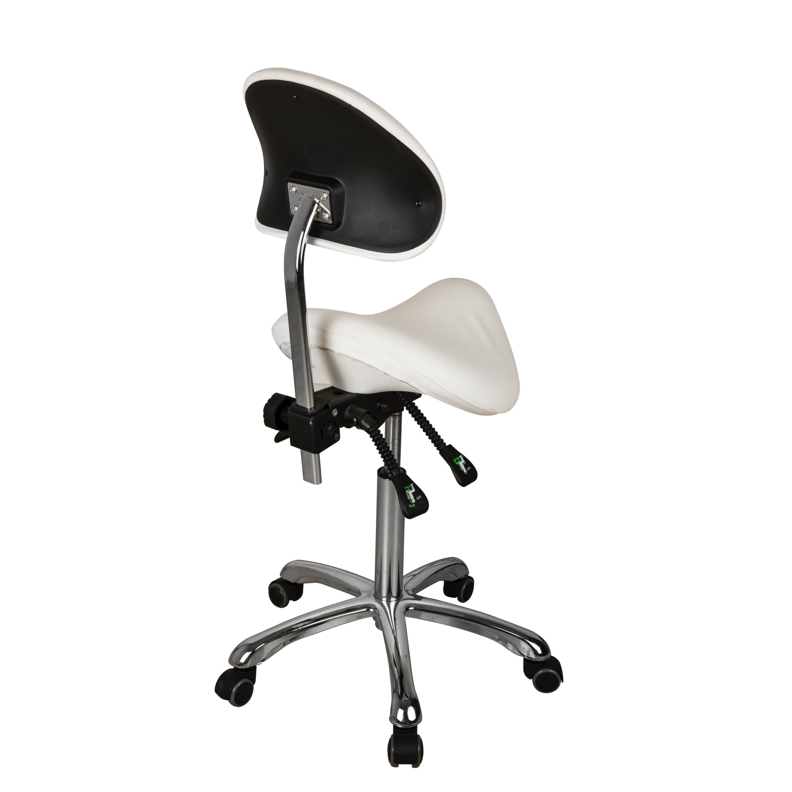 Esthetician Saddle Stool with Ergonomic Backrest