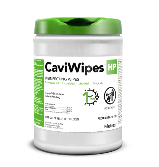 Metrex 16-1100 CaviWipes HP Surface Disinfectant Wipes 6 X 6-3/4 Inch