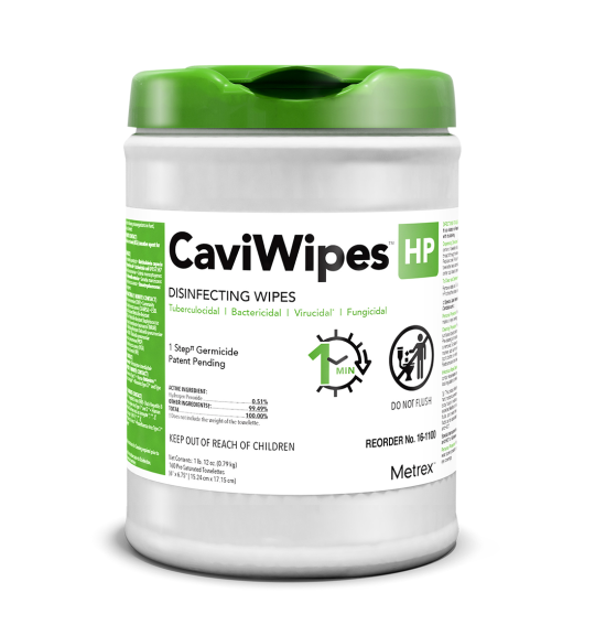 CaviWipes HP (6” x 6.75”) – 160 towelettes per canister