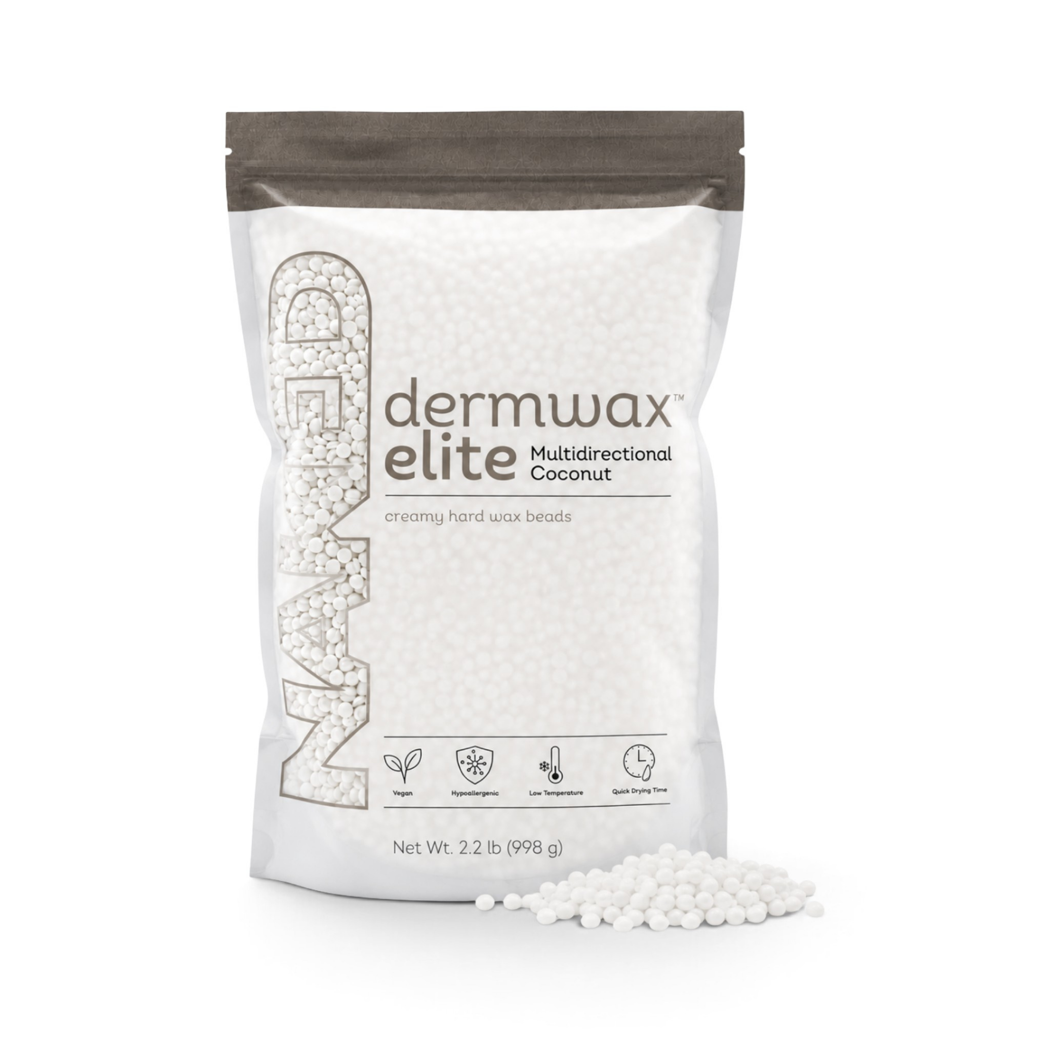 Dermwax Elite Multidirectional Coconut Hard Wax Beads, 2 lbs