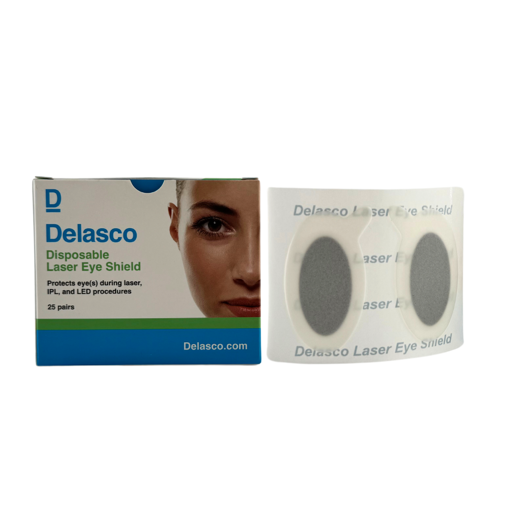 Delasco Laser Eye Shields - FDA Class 1 Eye Protection for Laser, IPL, and LED Procedures 25 Pairs