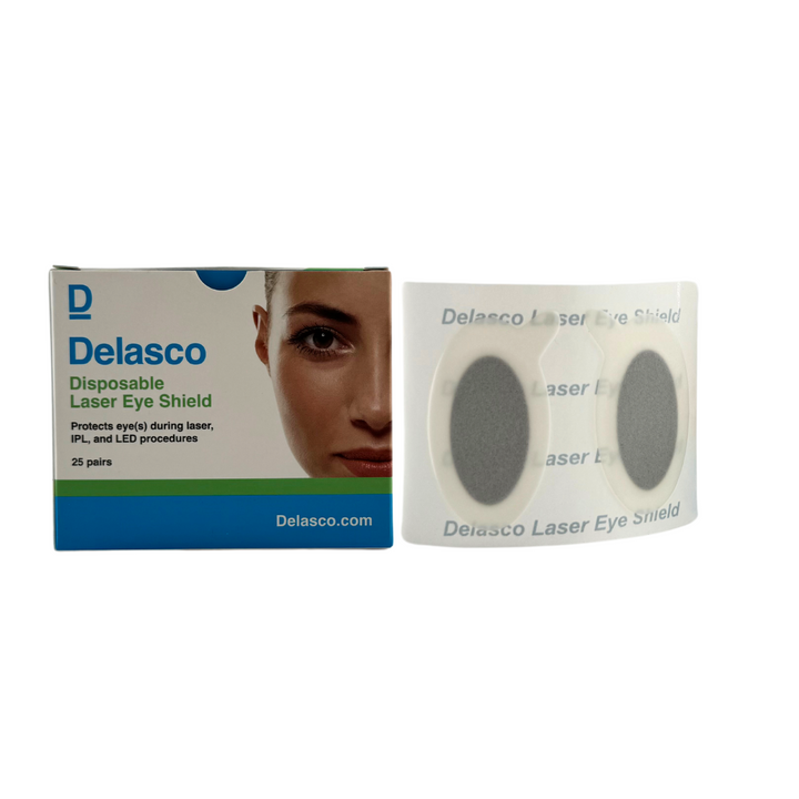 Delasco Laser Eye Shield - FDA Class 1 Eye Protection for Laser, IPL, and LED Procedures 50/Box