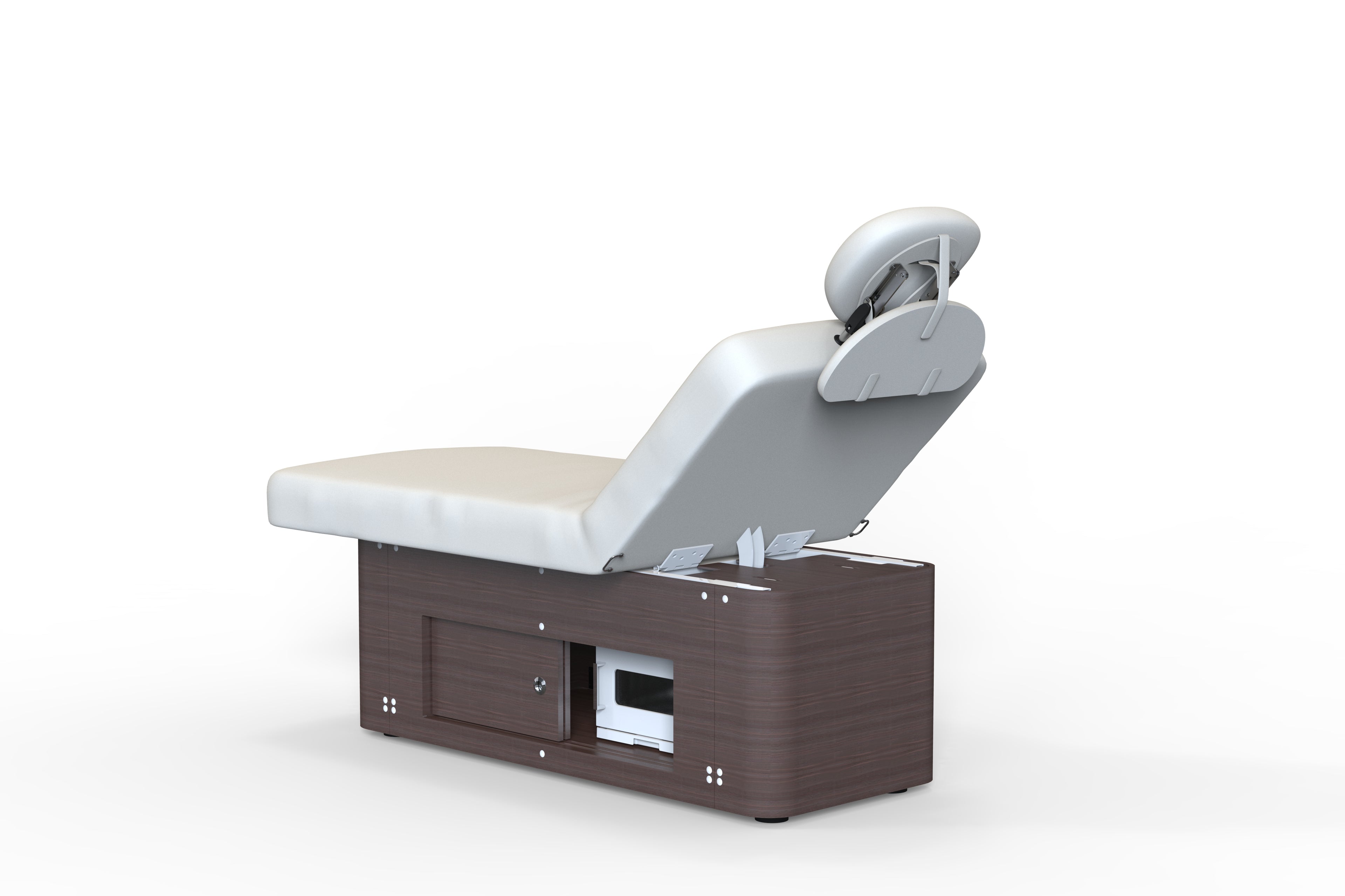 Silver Fox Electric Section Multi Purpose Massage Table, Light Grey, Teak