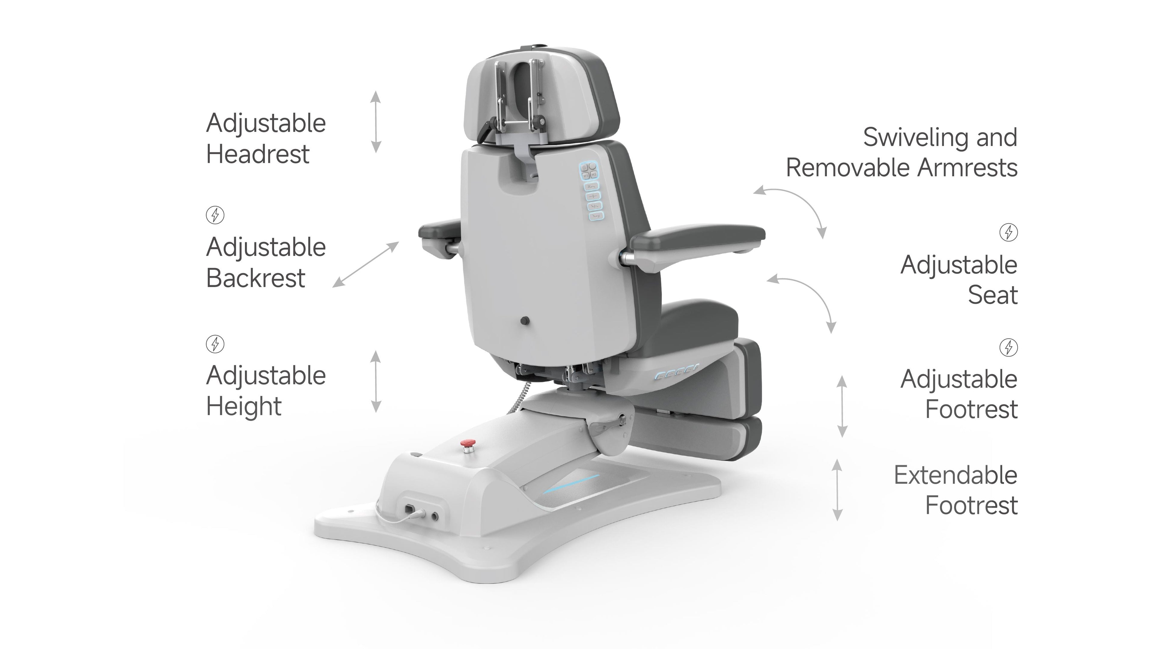 Silverfox Swivel Facial Bed with Handheld Remote