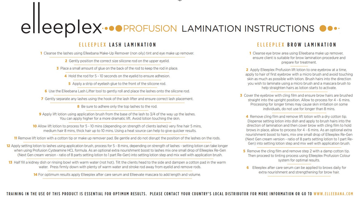 Elleeplex Profusion Lamination Instructions
