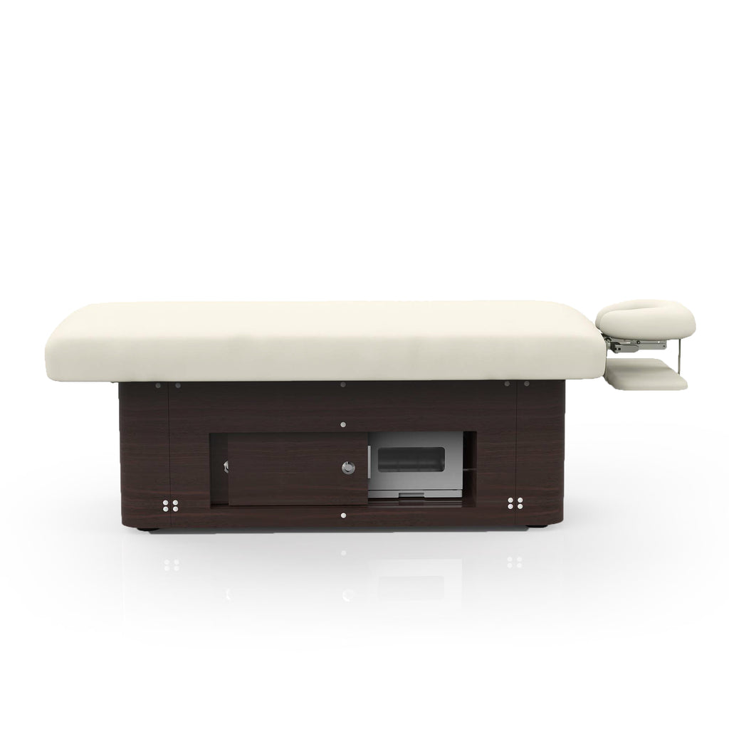 Silver Fox Electric Section Multi Purpose Massage Table, Light Beige, Black Walnut