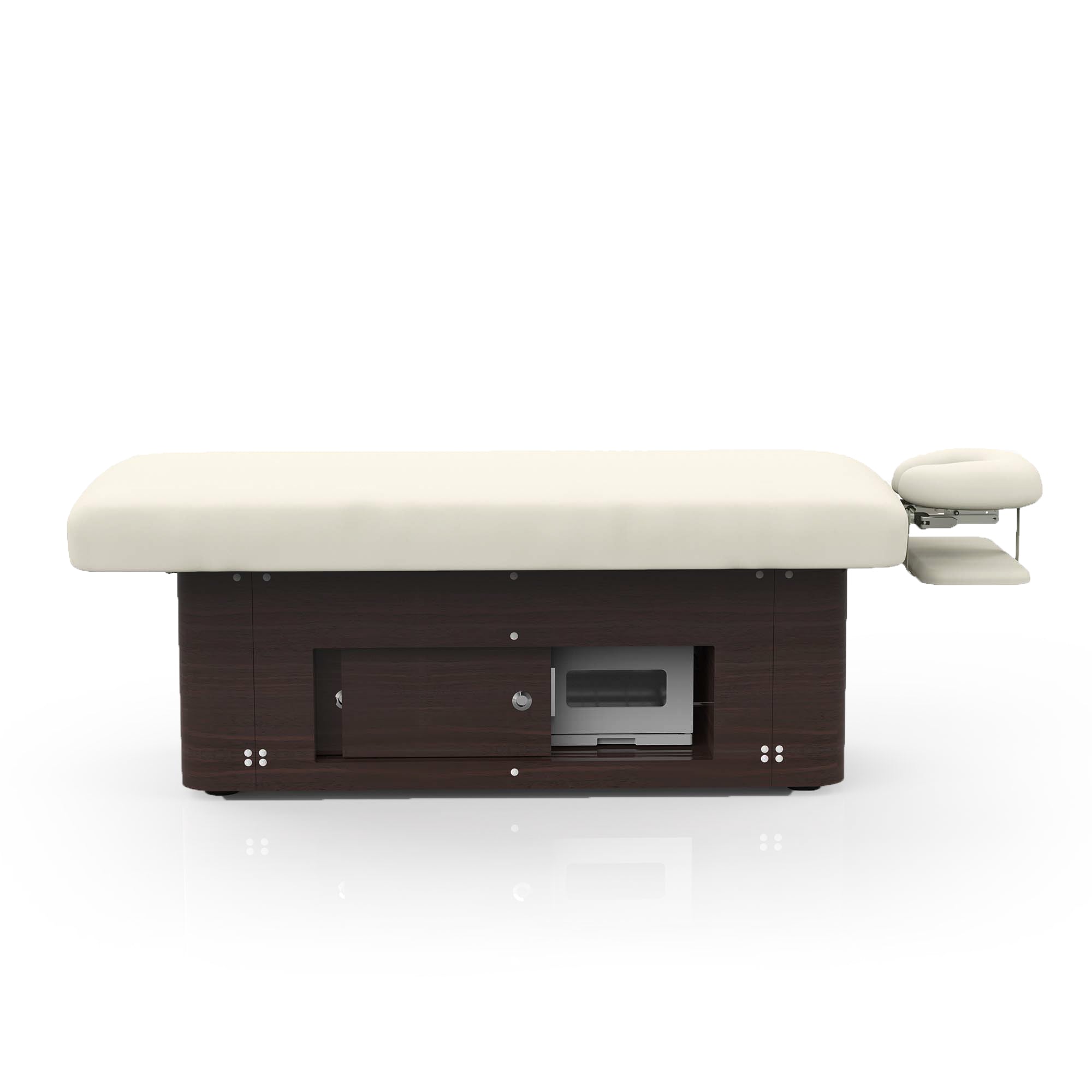 Silver Fox Electric Section Multi Purpose Massage Table, Light Beige, Black Walnut